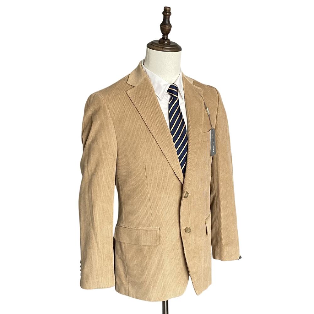 Michael Kors Sport Coat Men's 38 Regular Modern Fit Corduroy Cotton Camel NEW - Picture 3 of 10